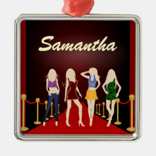 Fashion Girls Red Teppich Premium Square Ornament