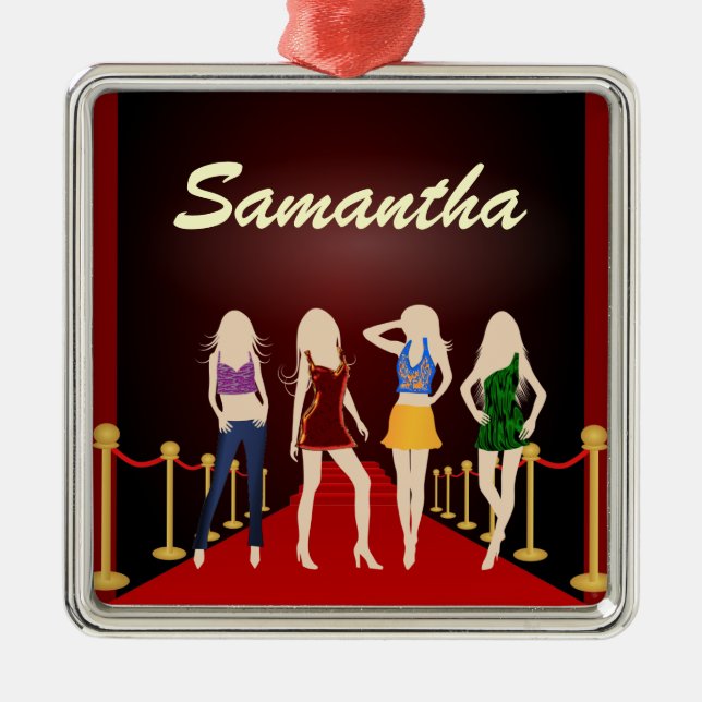 Fashion Girls Red Teppich Premium Square Ornament (Vorne)