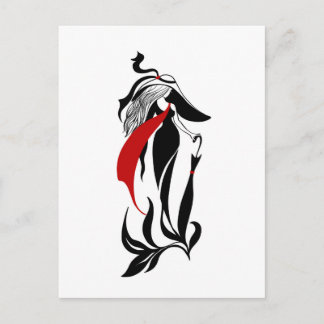Fashion glamour beautiful graphic illustration postkarte