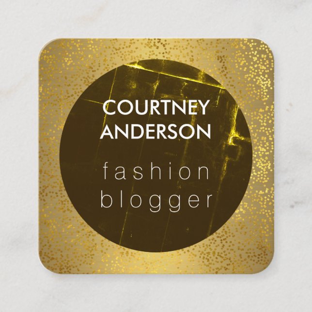 Fashion Grunge Luxe Gold Speck Quadratische Visitenkarte (Vorderseite)