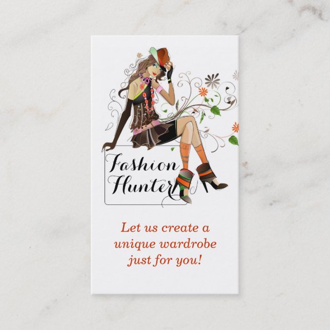 Fashion Hunter Business Card Visitenkarte (Vorderseite)