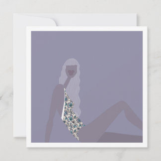 Fashion Illustration Chic Woman Purple Modern Art Karte