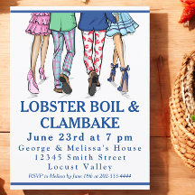 Fashion Illustration Lobster Boil Clambake Party