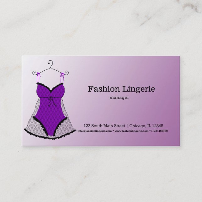 Fashion Lingerie Visitenkarte (Vorderseite)
