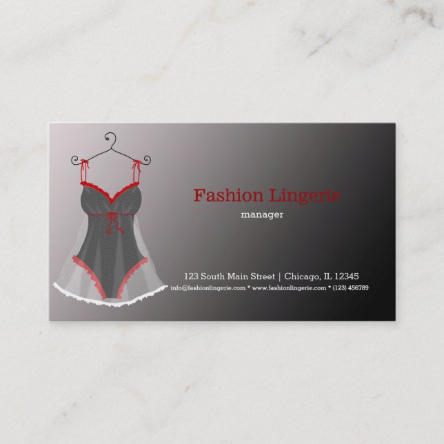 Fashion Lingerie Visitenkarte (Vorderseite)