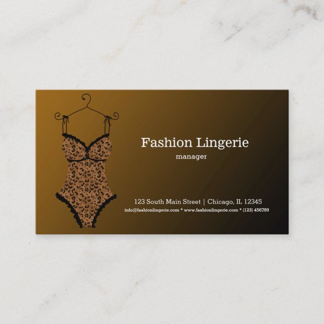 Fashion Lingerie Visitenkarte (Vorderseite)