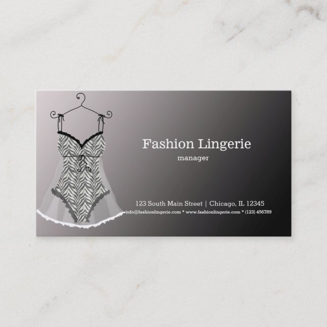 Fashion Lingerie Visitenkarte (Vorderseite)