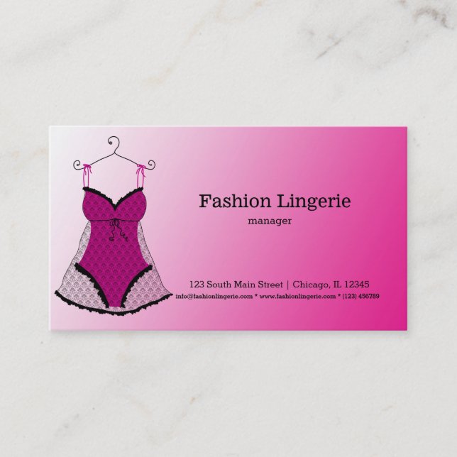 Fashion Lingerie Visitenkarte (Vorderseite)