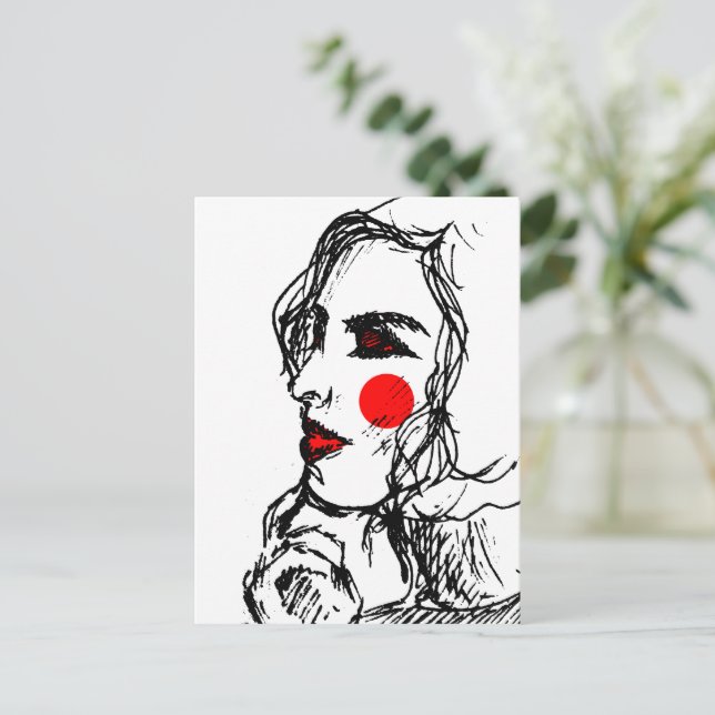 Fashion Model Sketch Postkarte (Stehend Vorderseite)