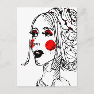 Fashion Model Sketch Postkarte
