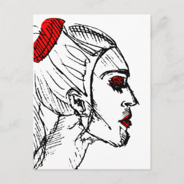 Fashion Model Sketch Postkarte