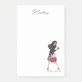 Fashion notepad girl Boss Fashion illustration Post-it Klebezettel