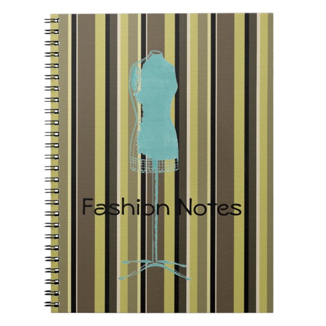 Fashion Notes Dress Mannequin Notebook Notizblock (Vorderseite)