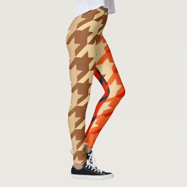 fashion orange geometric chic pattern leggings (Rechts)