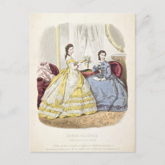 Fashion-Platte mit Ballgwns Postkarte (Vorderseite)