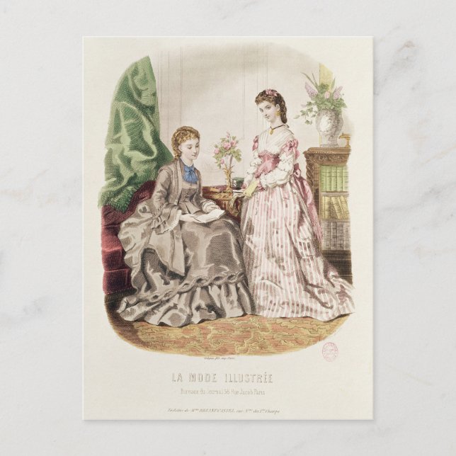 Fashion-Platte mit Ballgwns Postkarte (Vorderseite)