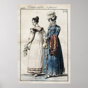 FASHION POSTER - 1815 ENGLISCH & FRANZÖSISCH FASHI