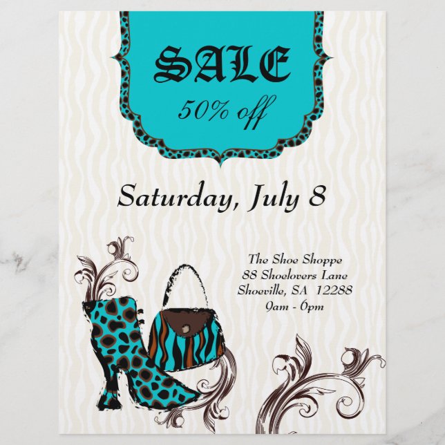 Fashion Purse Boot Zebra Leopard Verkauf Flyer (Vorne)