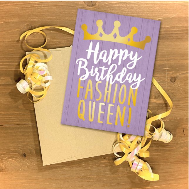 Fashion Queen Happy Birthday Card Einladung (Von Creator hochgeladen)