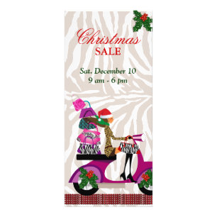 Fashion Rack Card Scooter Woman Xmas Purpur Werbekarte