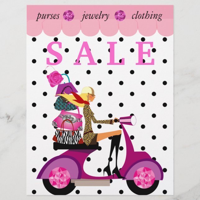 Fashion Retro Scooter Handtaschen Handtaschen für  Flyer (Vorne)