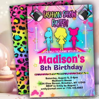 Fashion Runway Birthday Party Einladung
