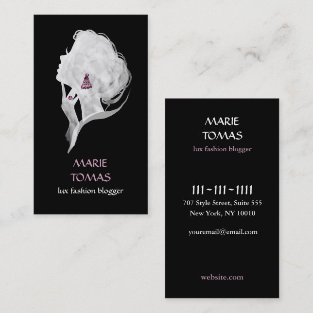 Fashion Salon Blogger, Stylist, Beauty Master Visitenkarte (Vorne/Hinten)