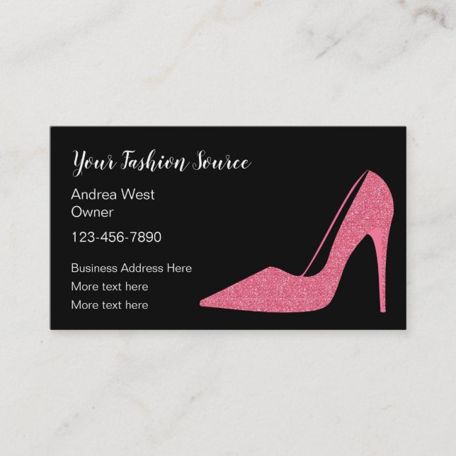 Fashion Shoe Theme Business Cards Visitenkarte (Vorderseite)