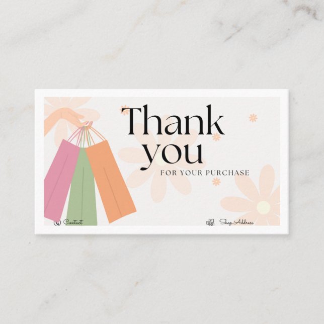 Fashion Shop Business Card - Blumenästhetik Visitenkarte (Vorderseite)