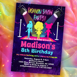 Fashion Show Birthday Party Einladung