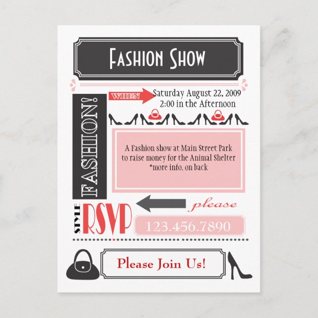 Fashion Show Einladung (Vorderseite)