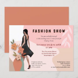 Fashion Show Event-Abstrakte Formen Model-Blume Einladung