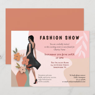 Fashion Show Event Abstrakte Formen Model Blume Einladung