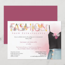 Fashion Show Event Künstlerisch Typografie Himbeer