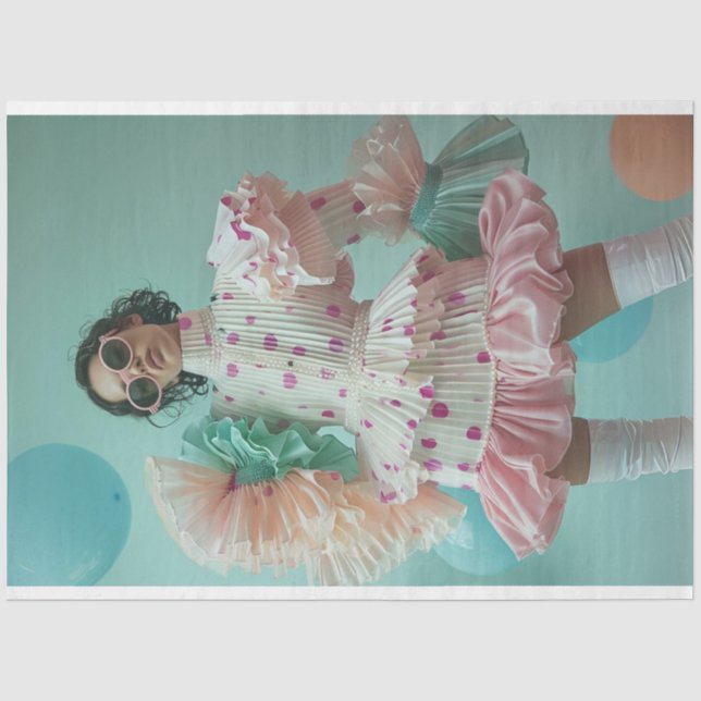 Fashion Show Polka Dot Girl Decoupage Seidenpapier (Vorderseite)