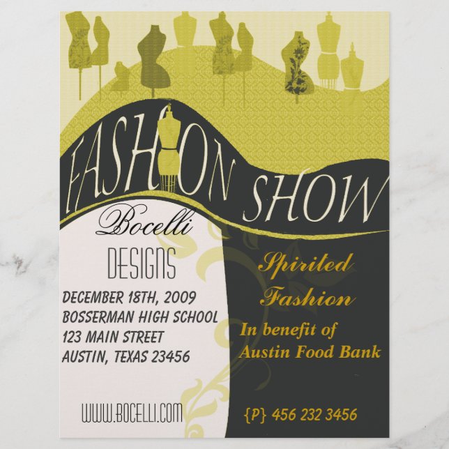 Fashion Show Style Designer Einladung Flyer (Vorne)
