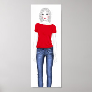 Fashion Sketch - Denim Poster