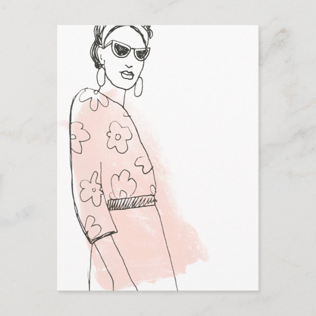 Fashion Sketch Postkarte (Vorderseite)