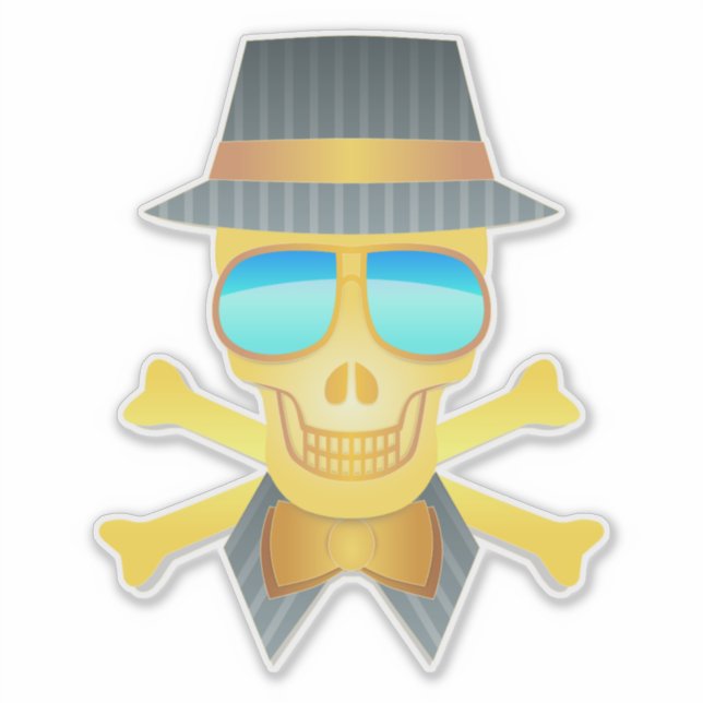 Fashion Skull Aufkleber (Vorderseite)