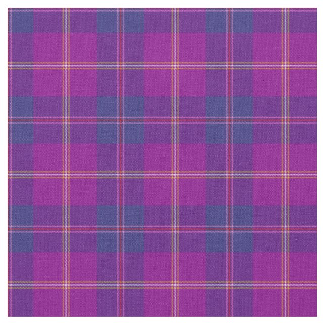 Fashion Tartan Kariert Fashion Violet Gold Blue Re Stoff (Nahaufnahme)