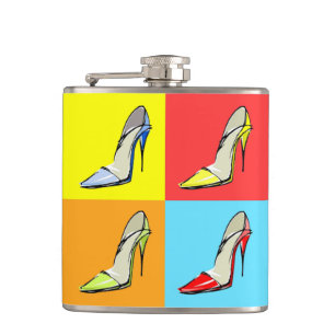 Fashion Theme Flask, Pop Art Stilettos Flask Flachmann