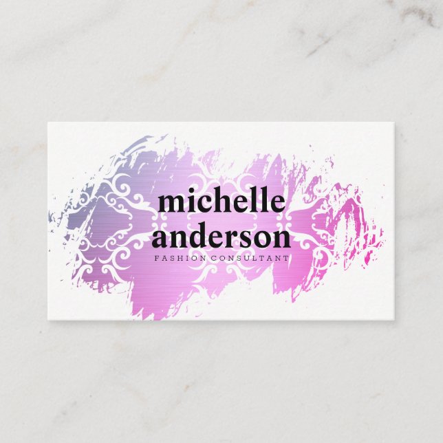 Fashion Verziert Pattern gebürstet Visitenkarte (Vorderseite)