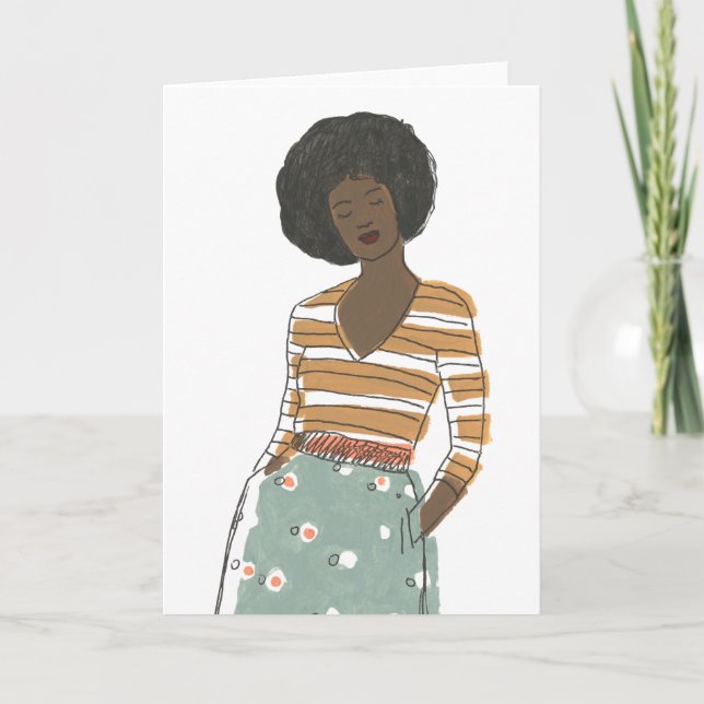 Fashion Vignette Portrait Karte (Vorderseite)