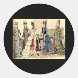 Fashion viktorianischer Frauen Runder Aufkleber