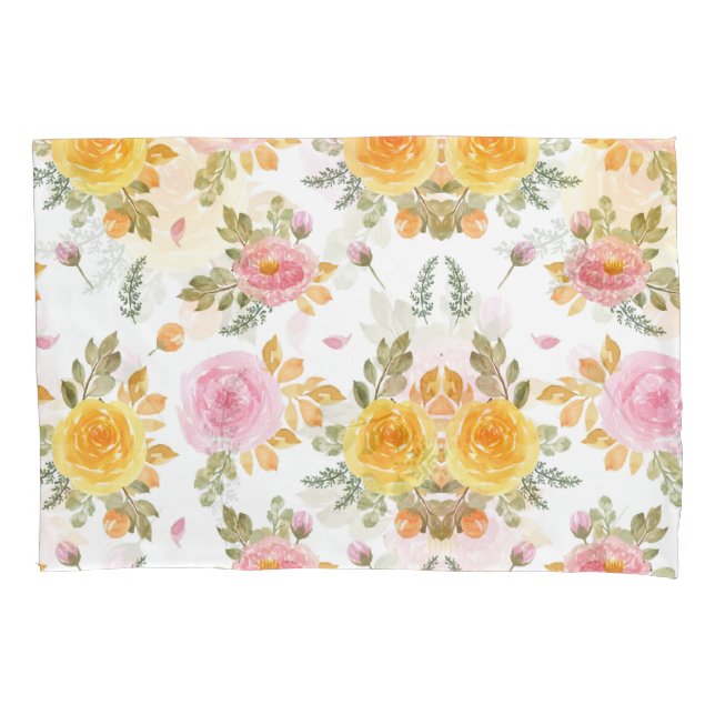 Fashion Watercolor Floral Kissenbezug (Vorderseite-Links)