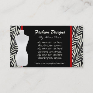 Fashion Zebra Print Business Card Visitenkarte