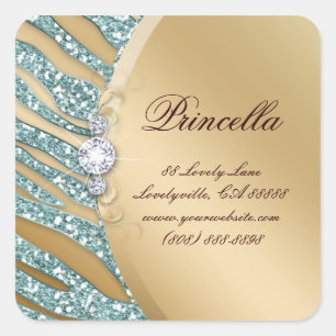 Fashion Zebra Sticker Juwelier Sparkle Pink Gold S