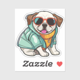 fashionable dog aufkleber