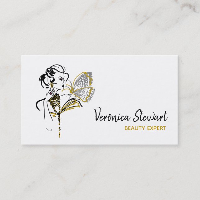 Fashionillustration Visitenkarte (Vorderseite)