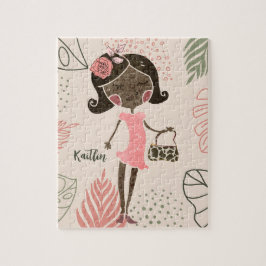 Fashionista Black Girl Personalisiert Jigsaw Puzzl